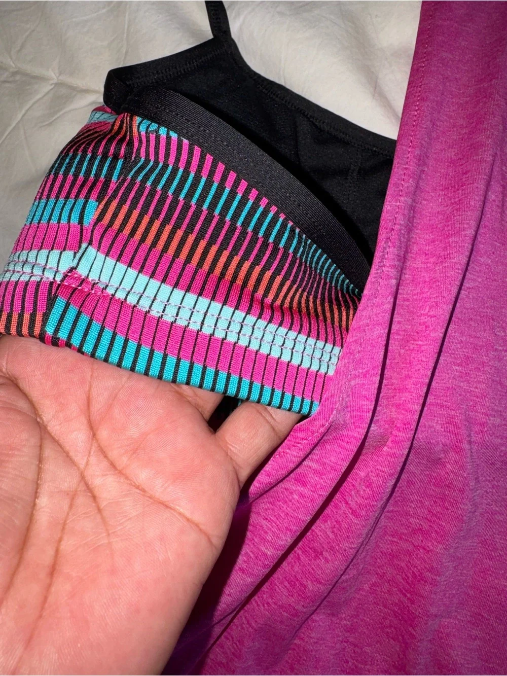 Nike Magenta Racerback Tank with Striped Side Panels